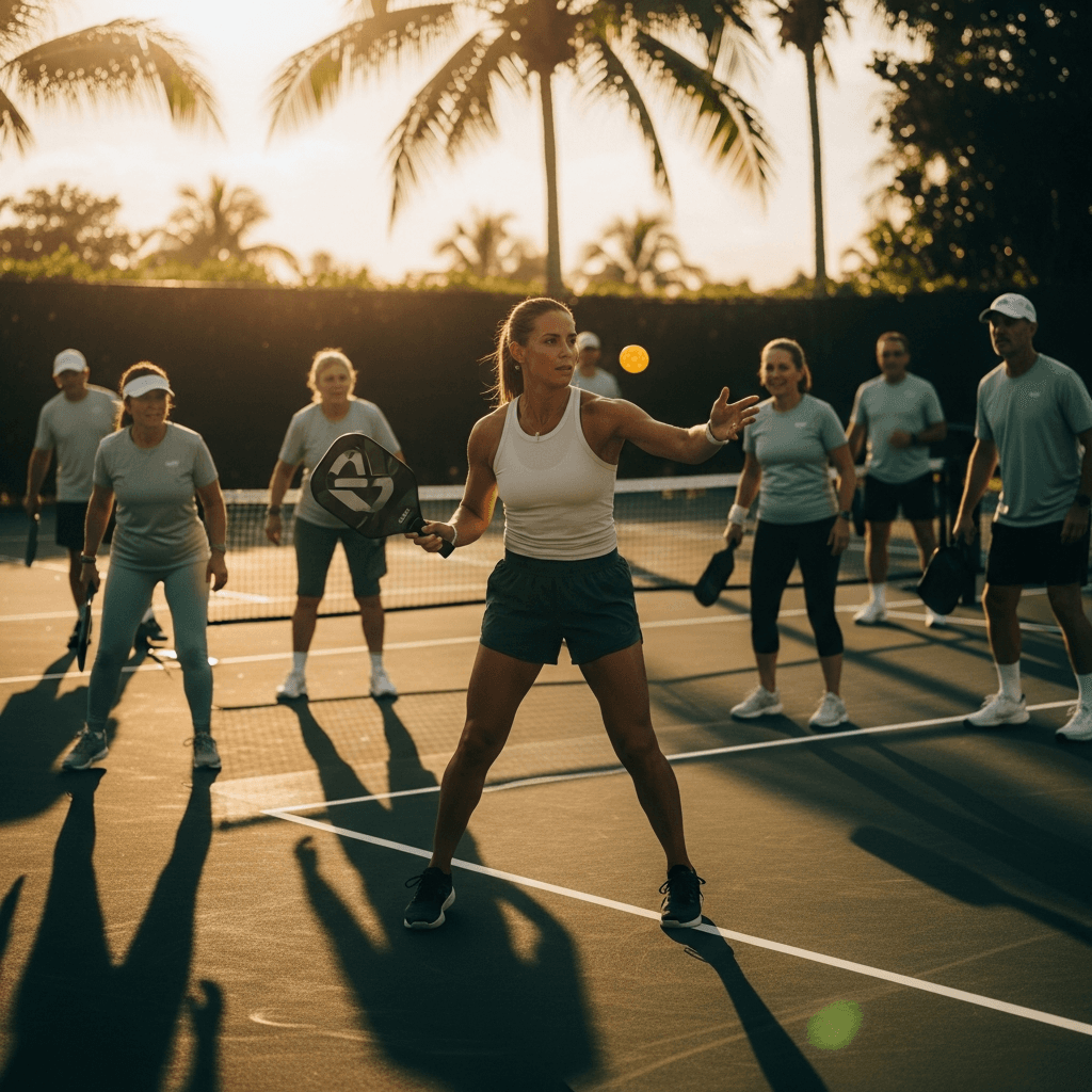Pickleball community clinic in Palm Beach